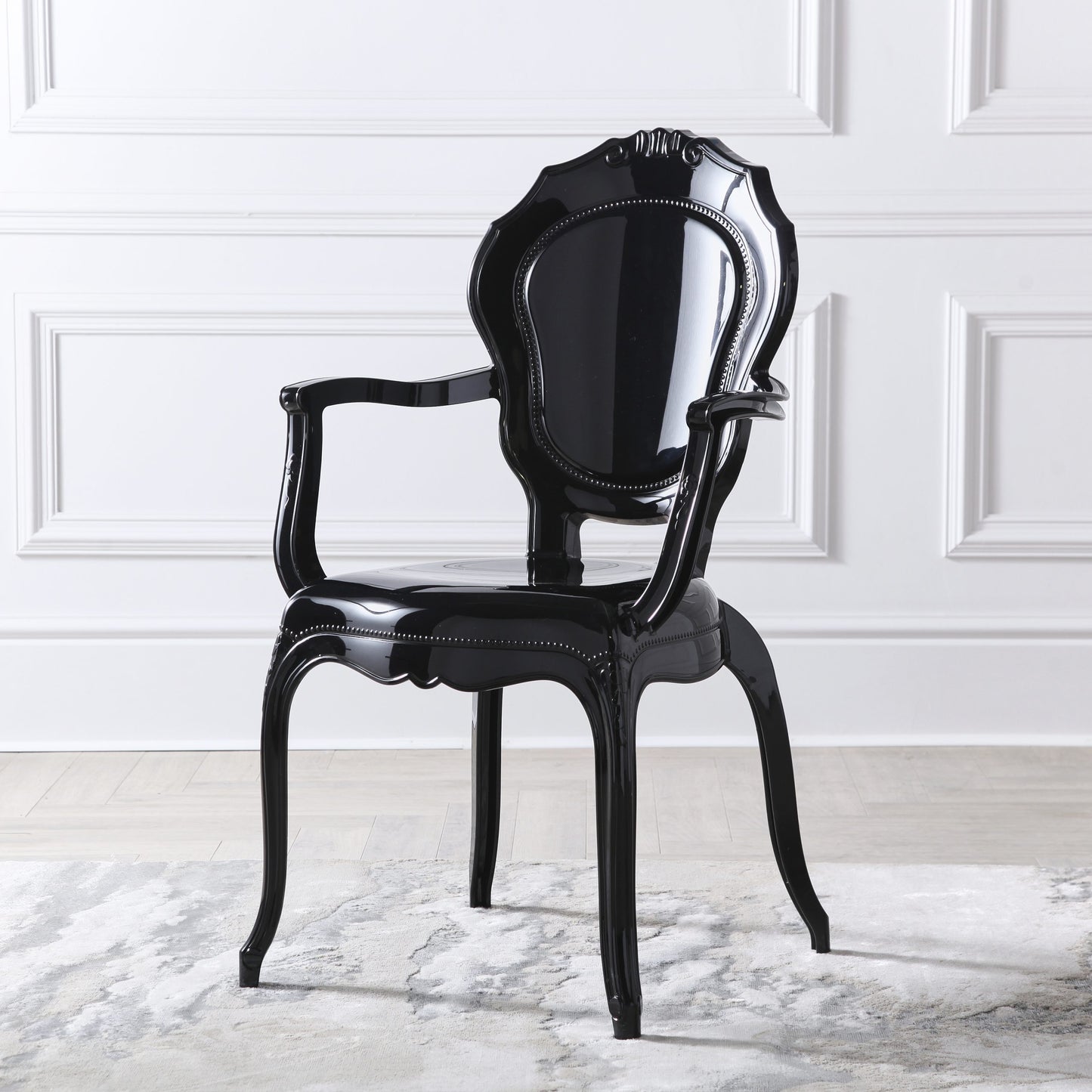 Black V2 Dining Side Chair With Arms
