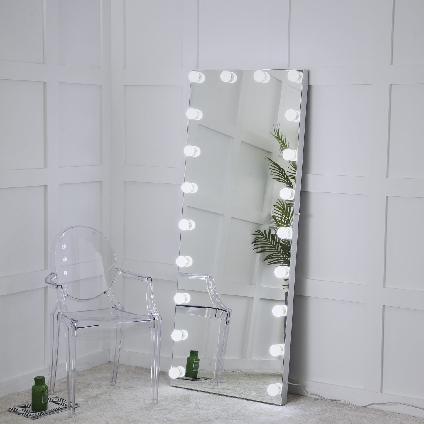 Niches 'LITE' Floor Length Hollywood XXL 180cm Makeup Chrome 20 Bulb Dimmable Vanity Mirror