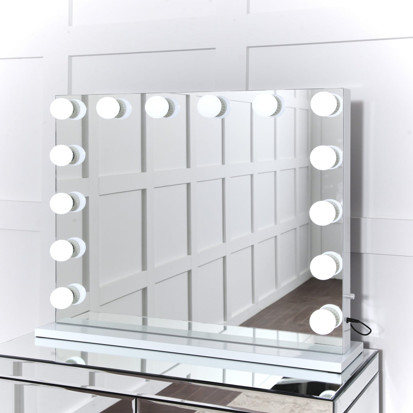 Niches 'LITE' Hollywood 80cm x 65cm Makeup White 14 Bulb Dimmable Vanity Mirror