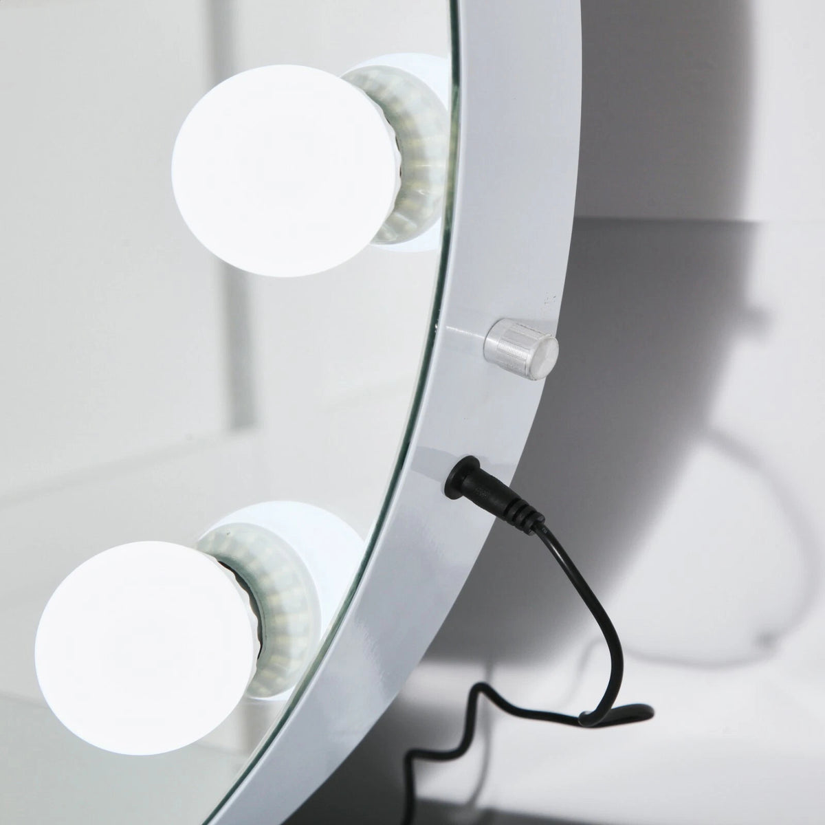 Niches 'LITE' Hollywood Round Makeup White 10 Bulb Dimmable Vanity Mirror