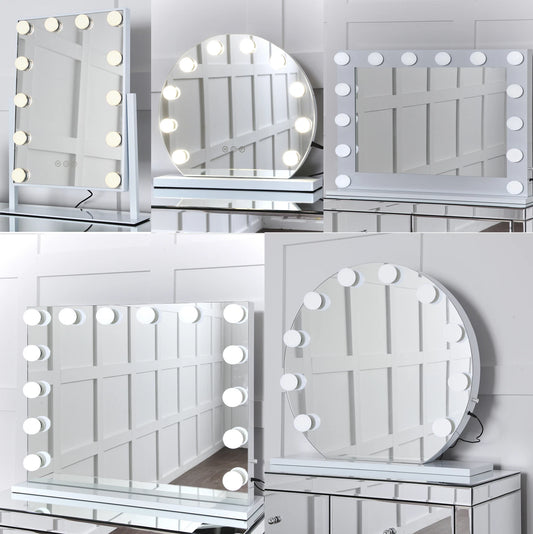 Niches 'LITE' Hollywood Makeup White 12 Bulb Dimmable 3 Settings Vanity Mirror