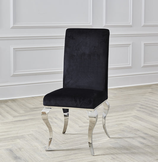 Louis Chrome Dining Chairs Black