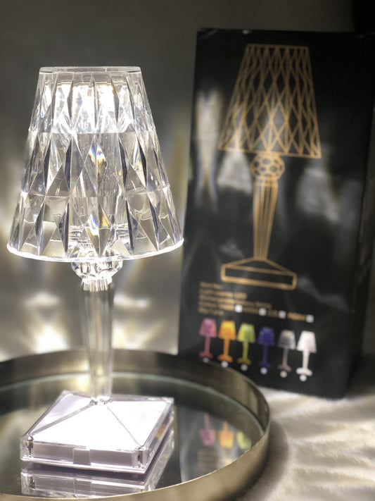 Niches Touch ACRYLIC Decorative Crystal Dimmable 3 Settings LED Table Lamp