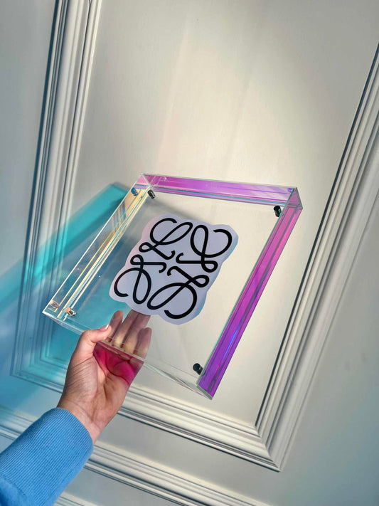 Iridescent Large Square 25cm Free Standing Box Frame