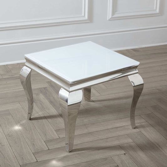 NICHES Louis White Lamp / End Table