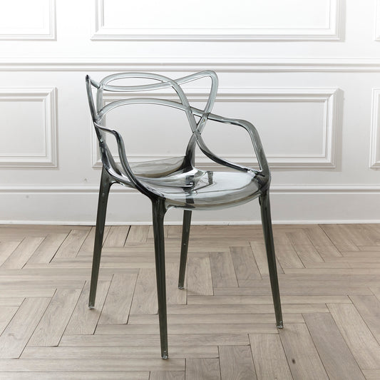 Niches Transparent Black Smoked Inspired Master Indoor / Outdoor Dining Chair