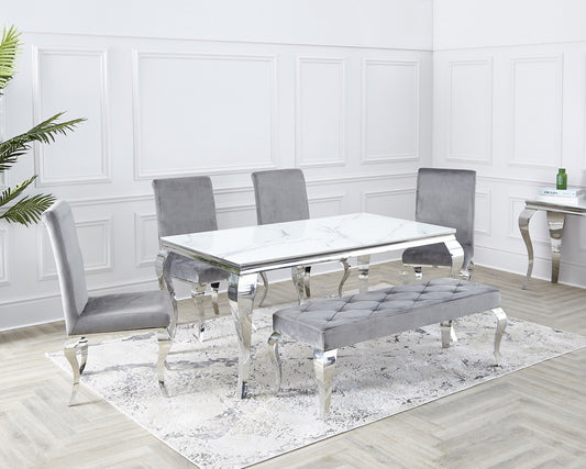 White Marble Louis Dining Table 1.6m / 2m