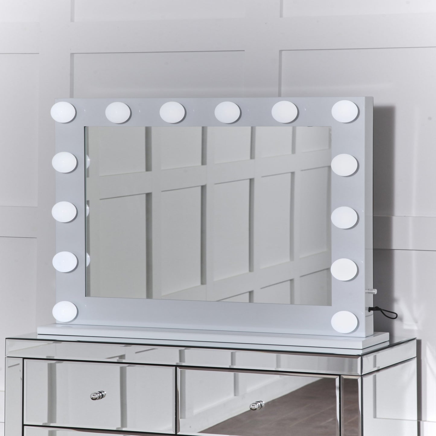 Niches 'LITE' Hollywood Makeup White 14 Bulb Dimmable Vanity Mirror