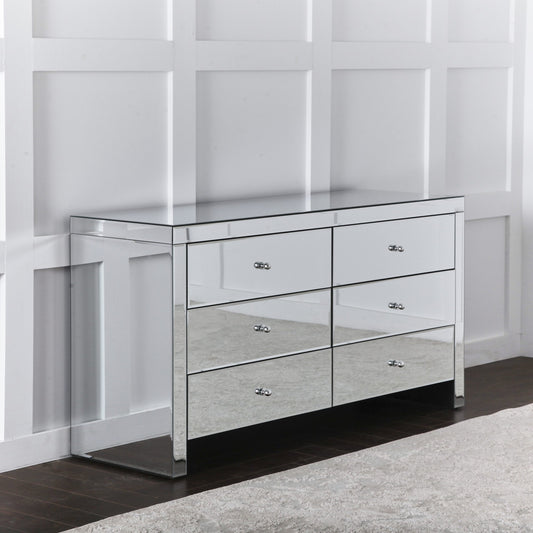 Mirrored 3 over 3 Chest of 6 Drawers