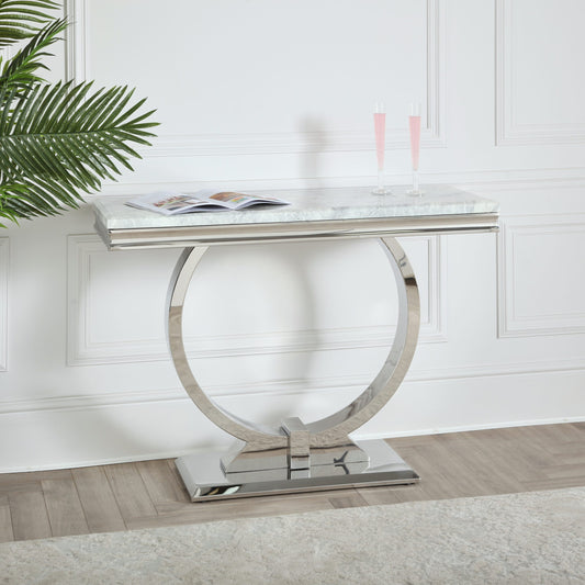 Niches Arianna Entrance Hall Console Table Grey Marble 120cm