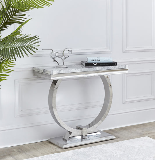 Niches Arianna Entrance Hall Console Table Grey Marble 100cm