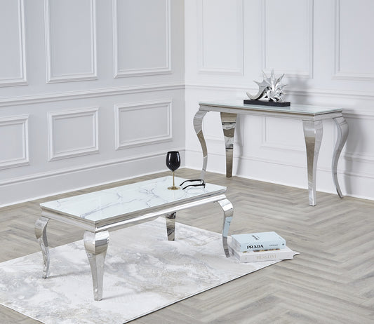 Louis Marble Glass Coffee Table 100cm