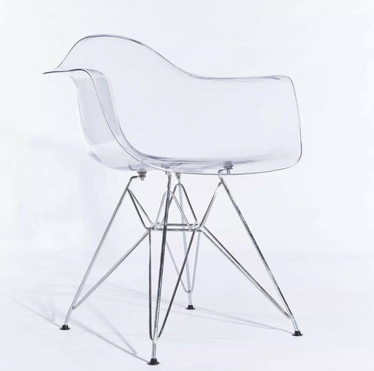 Niches Transparent Arm Eiffel DAR with Chrome Legs