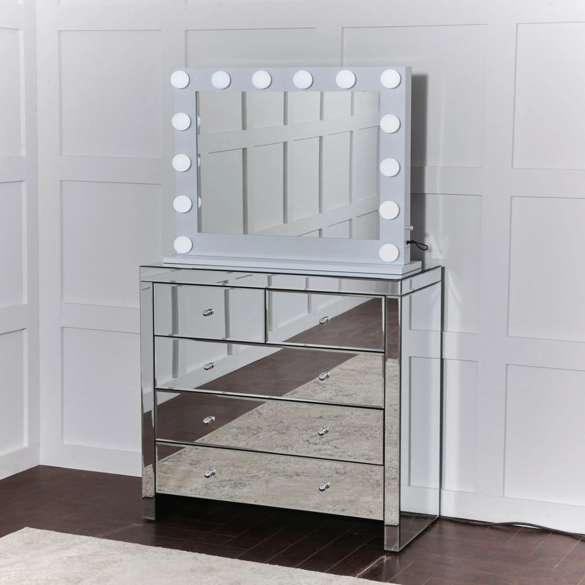 Niches 'LITE' Hollywood XL 1 Meter Makeup White 15 Bulb Dimmable Vanity Mirror