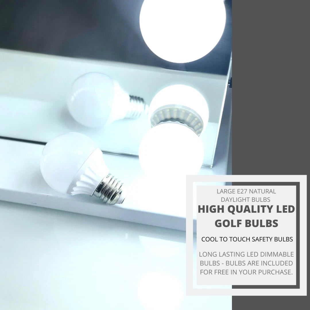 Niches 'LITE' Hollywood Makeup White 14 Bulb Dimmable Vanity Mirror
