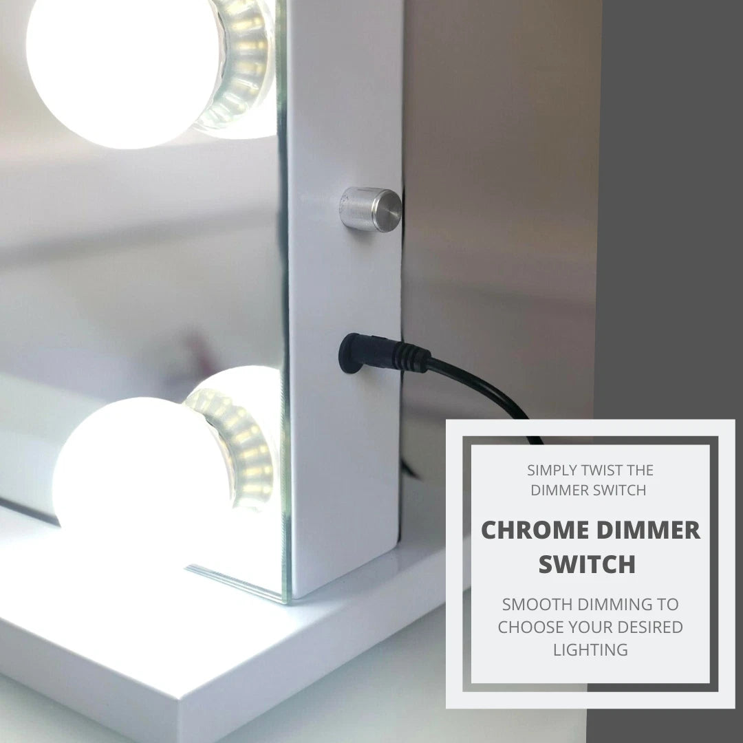 Niches 'LITE' Hollywood Makeup White 14 Bulb Dimmable Vanity Mirror