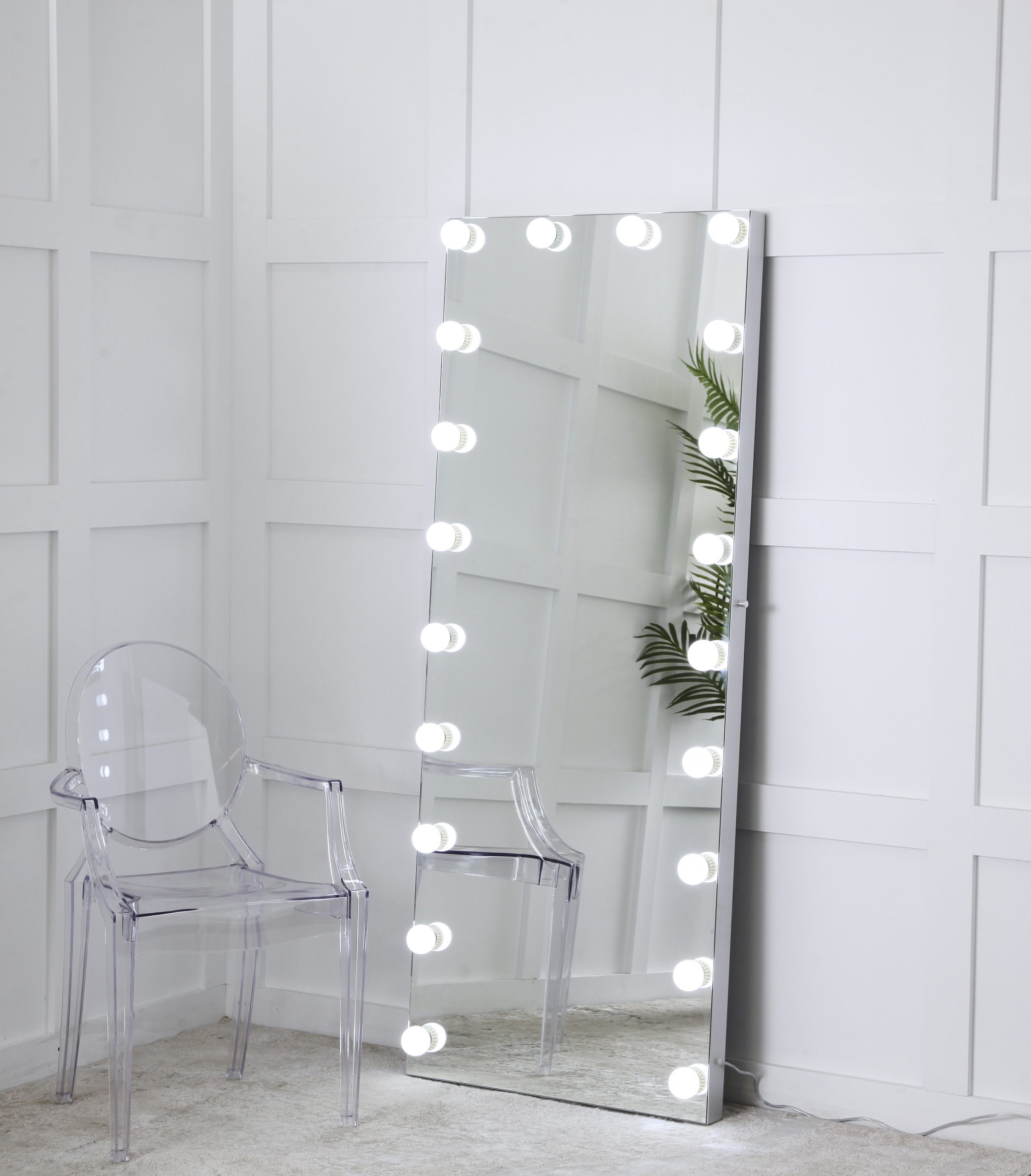 20 Bulb Dimmable Vanity Mirror, Floor Length Makeup Mirror