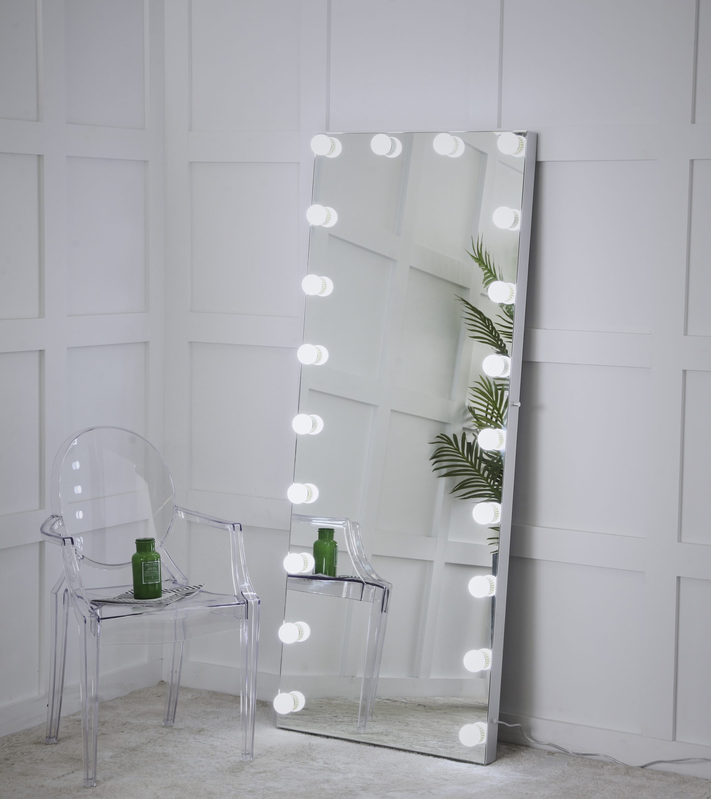 20 Bulb Dimmable Vanity Mirror, Floor Length Makeup Mirror