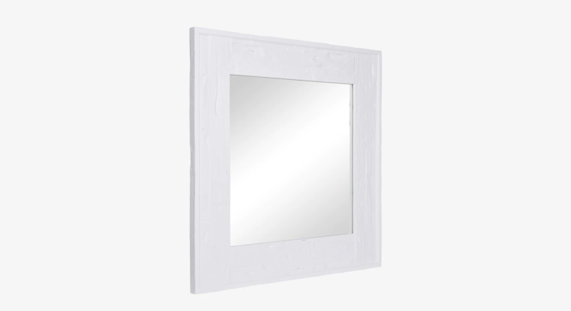 Timothy Oulton Minimal Square Mirror Reclaimed Wood White