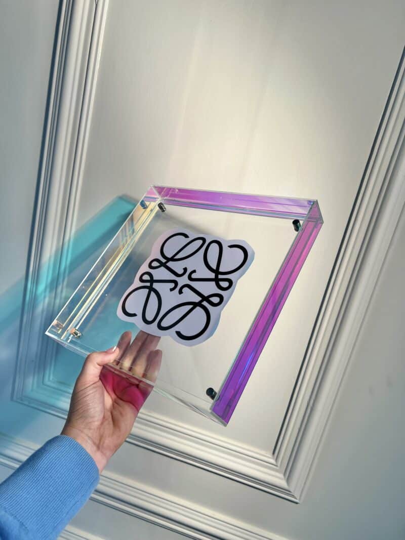 Iridescent Large Square 25cm Free Standing Box Frame