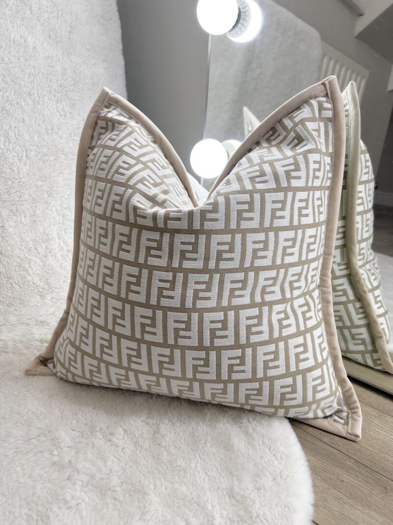 FF Scatter Cushion Beige Inspired Double Sided 45cm / 18"